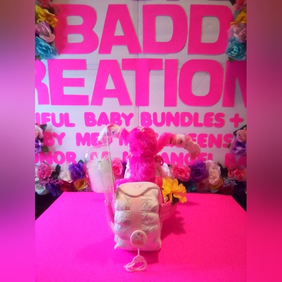 #151👉🏼🚨 ALREADY GONE 🚨MOTORCYCLE DIAPER CAKE ("FOR A BABY GIRL") - Picture 5 of 10